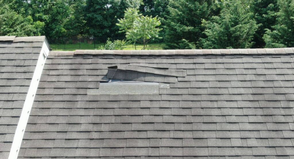 document roof damage